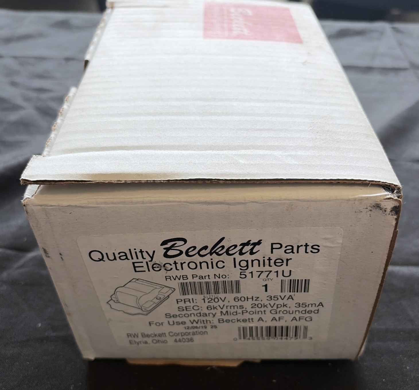 Beckett 51771U 120V Ignitor And Base Plate For A AF AFG And NX Oil Burners