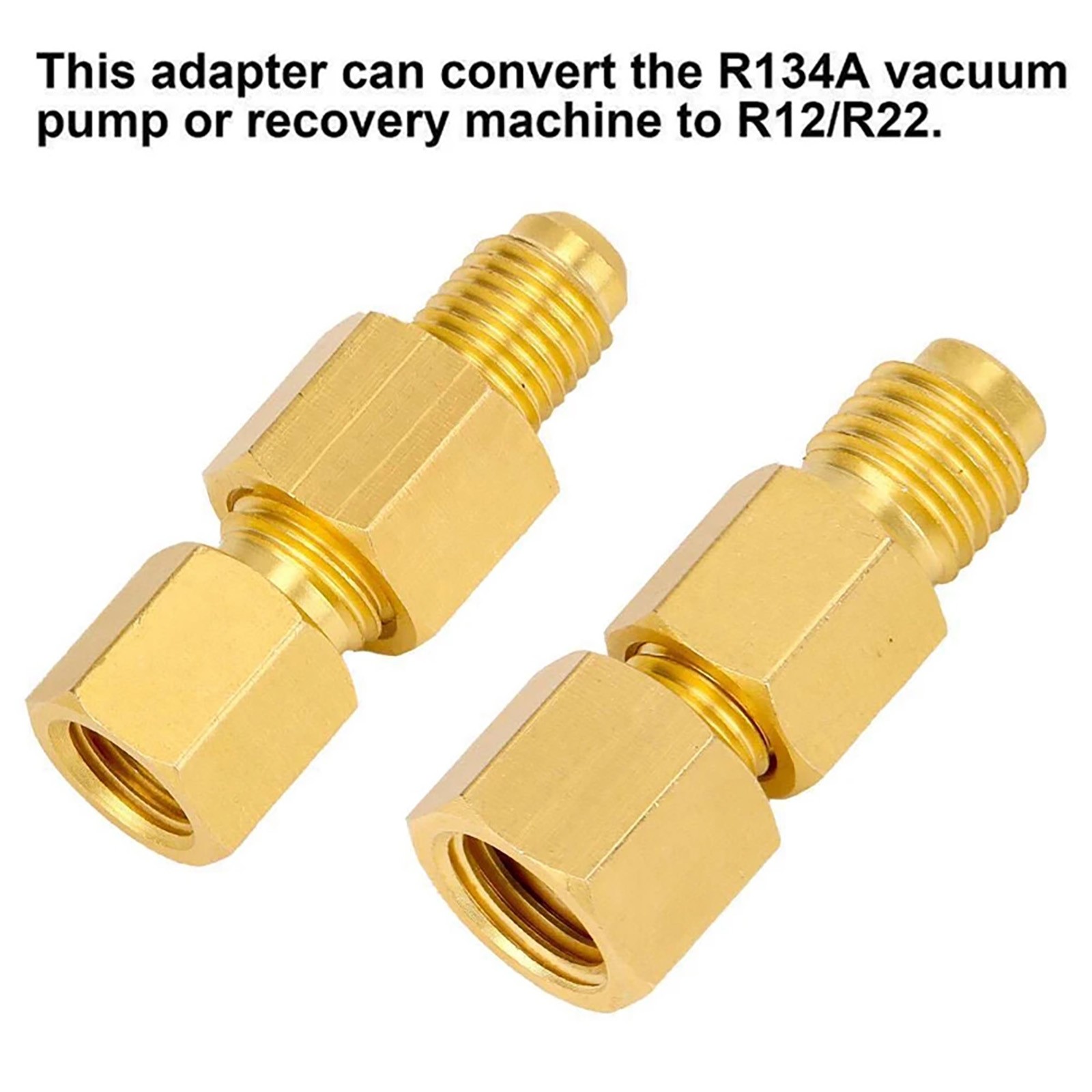 6PCS Brass Refrigerant Tank Adapters R134A to R12 Fitting Adapter for AC Systems