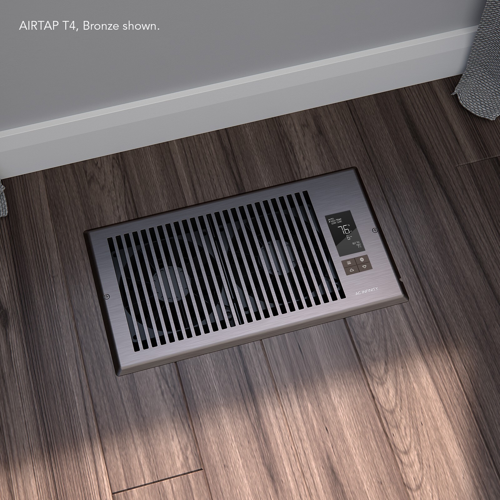 AIRTAP T6, Quiet Register Booster Fan, Heating / Cooling 6 x 10” Registers Brown