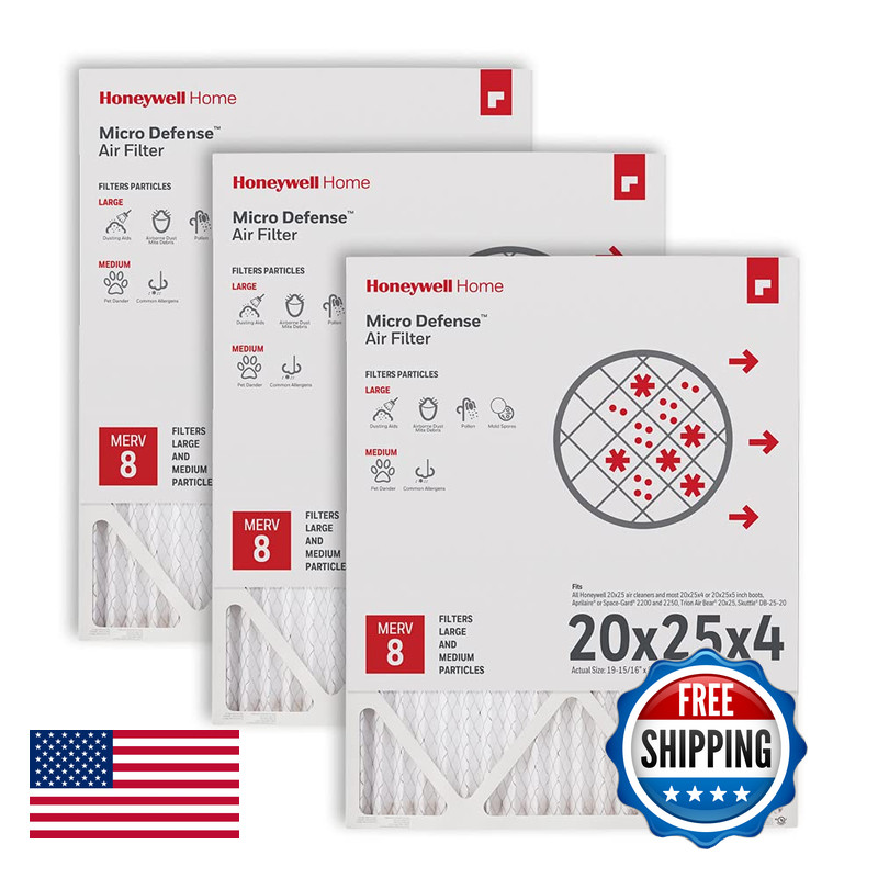 Honeywell Home 20X25X4 Merv 8 Ac Furnace Air Filter 3 Pack Cf100A1025-3Pkam