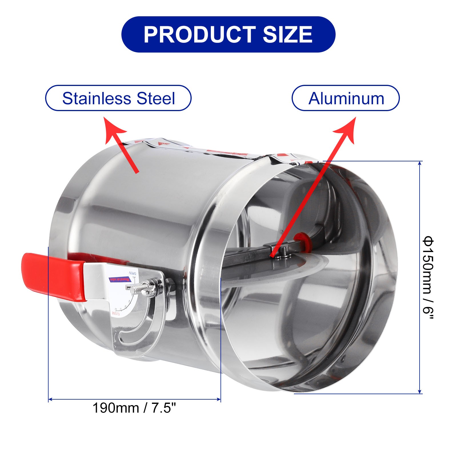 6 Inch Duct Manual Volume Backdraft Damper