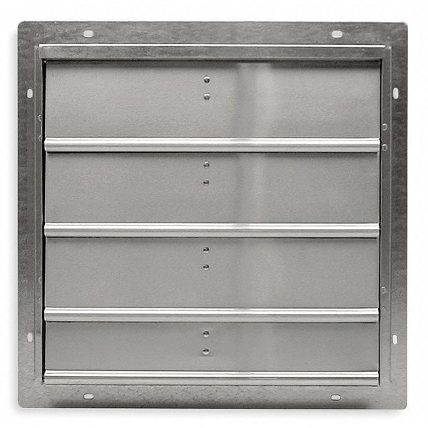 Dayton 2C518 12 In Backdraft Damper / Wall Shutter, 12-1/2 In X 12-1/2 In