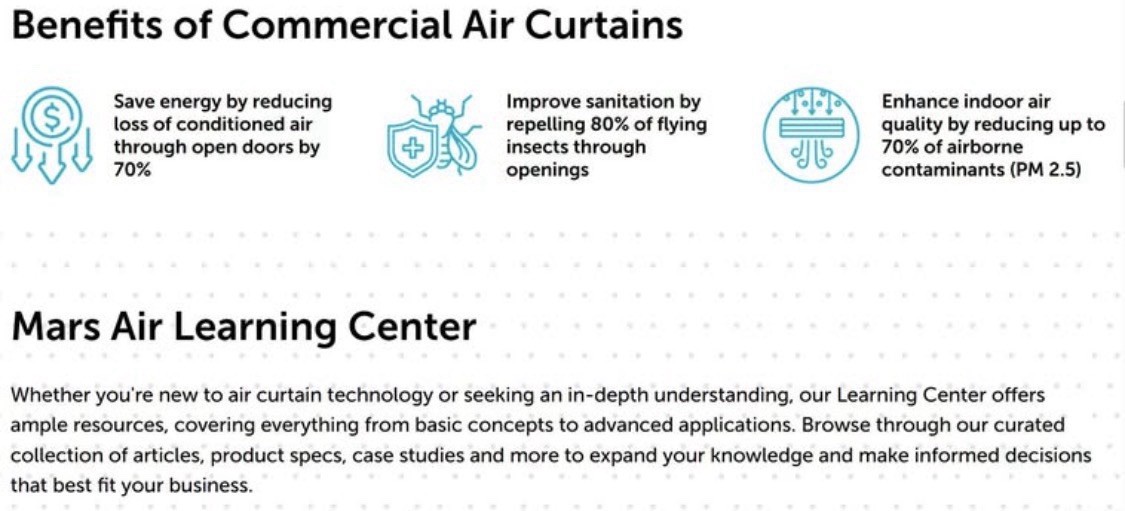 Mars Industrial Air Curtain 144” Steel, STD2 SERIES Commercial/Industrial Hybrid