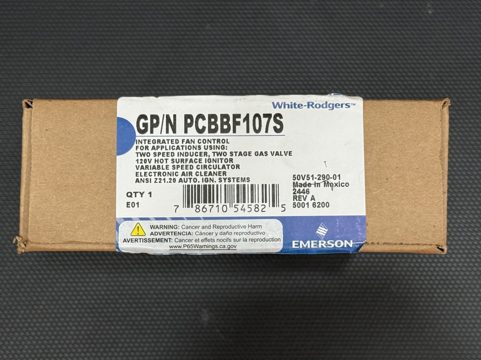 Goodman Amana PCBBF107S Ignition Fan Control Board 50V51-290-01 White-Rodgers
