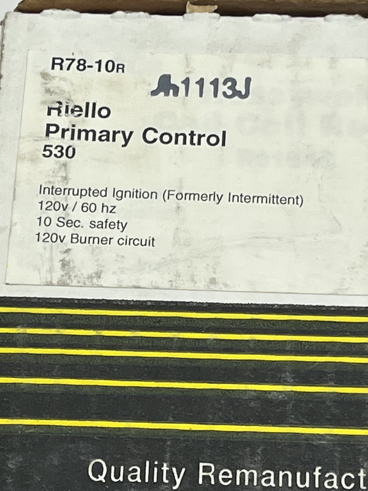Remanufactured Sid Harvey R78-10R Riello Primary control 530 SE