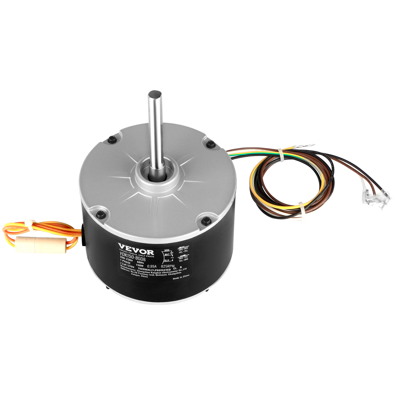 VEVOR Condenser Fan Motor 1/5HP 825RPM 0.95A 208-230V 5KCP39GFS166S 3S003