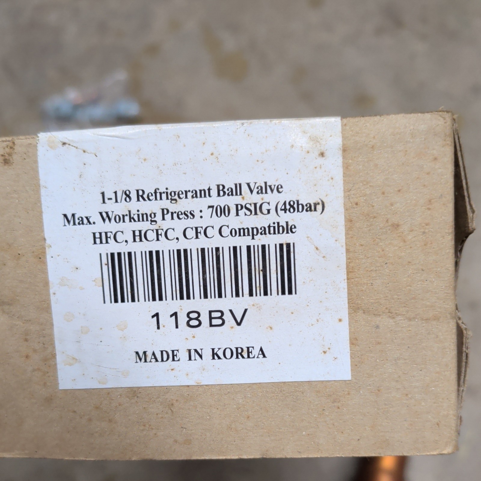KeepRite Refrigeration ball valve 1-1/8in 118B
