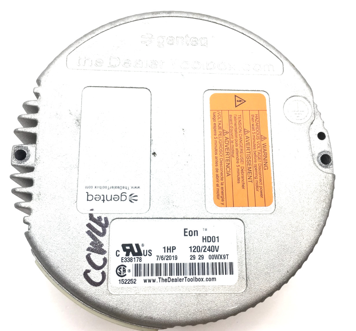 Genteq EON 1HP Module Only HD01 120/240V CCW Lead End rotation tested used #J215