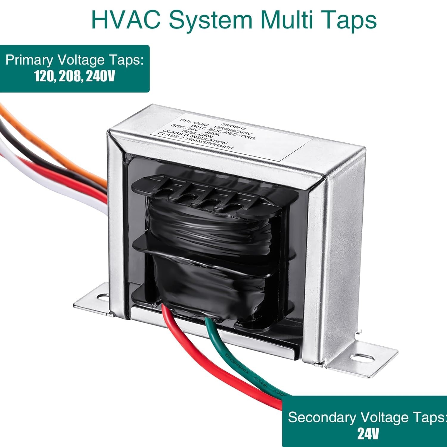 Reliable 24V 40VA Control Transformer with Multi Tap – For HVAC Systems