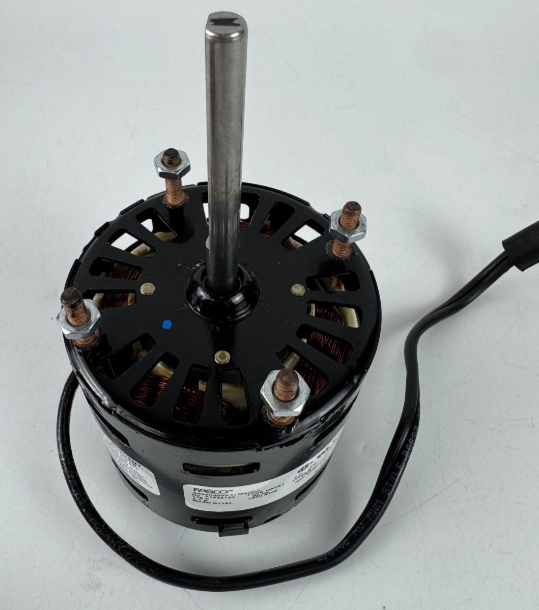 Fasco D1124 Hvac Motor, Oao, 1/20 Hp, 1550 Rpm, Sleeve. 5/16” X3” Shaft 115W