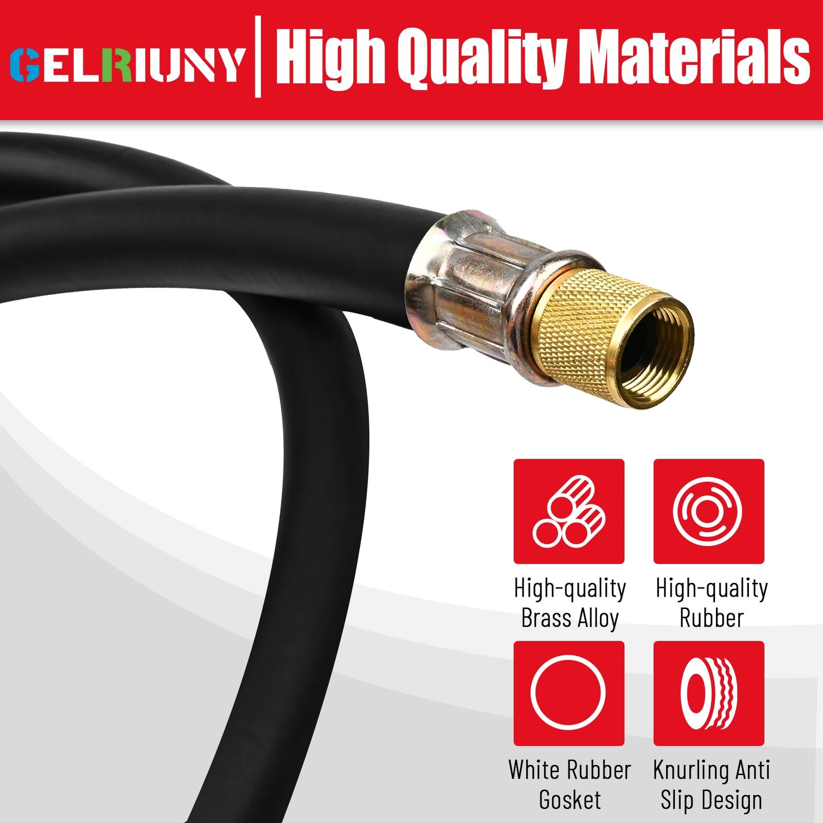 2026 Upgrade 1/2″HVAC Vacuum Hose,High-Flow 1/2″ to 1/4″, Black