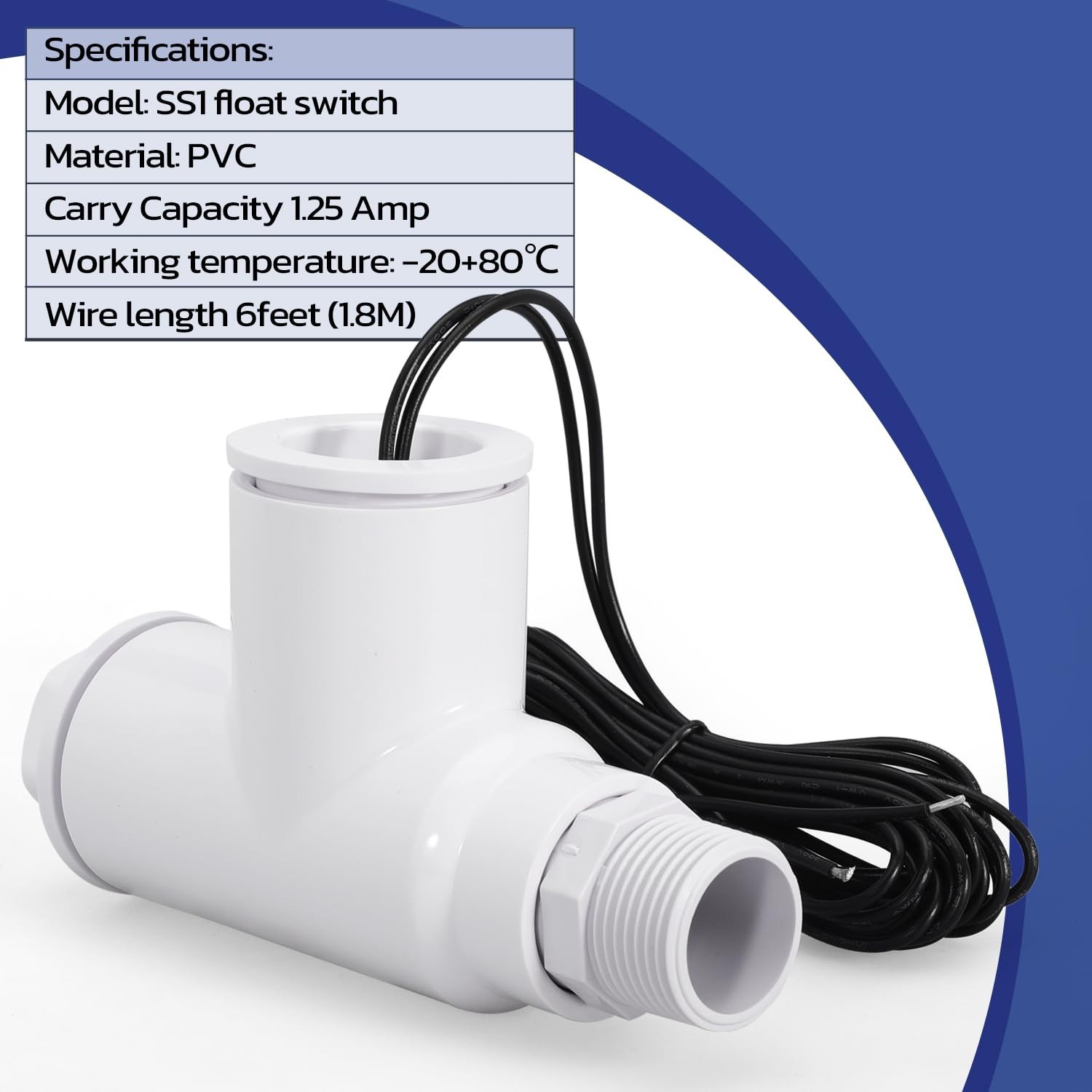 SS1 Condensate Overflow Safety Switch for HVAC System Detect Condensate Overflow