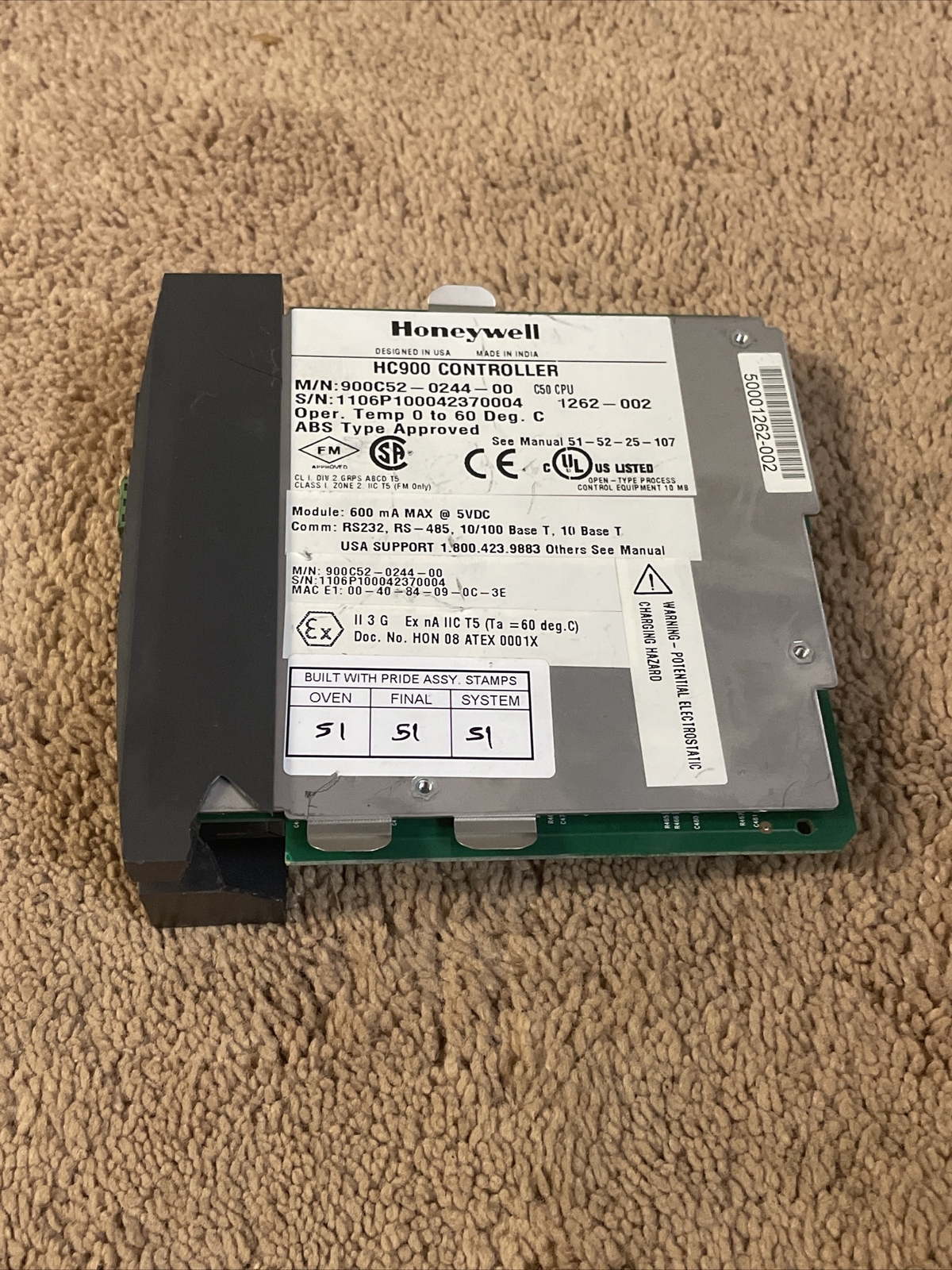 Refurbish HONEYWELL HC900 Controller, M/N: 900C52-0244-00
