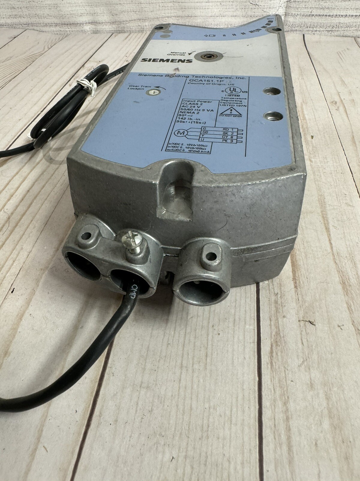 SIEMENS LANDIS GCA151.1P SPRING RETURN ELECTRIC DAMPER ACTUATOR 24VAC