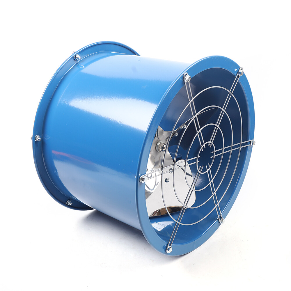 110V Cylinder Pipe Fan 250W Spray Booth Paint Fumes Exhaust Axial Fan 1420R/Min