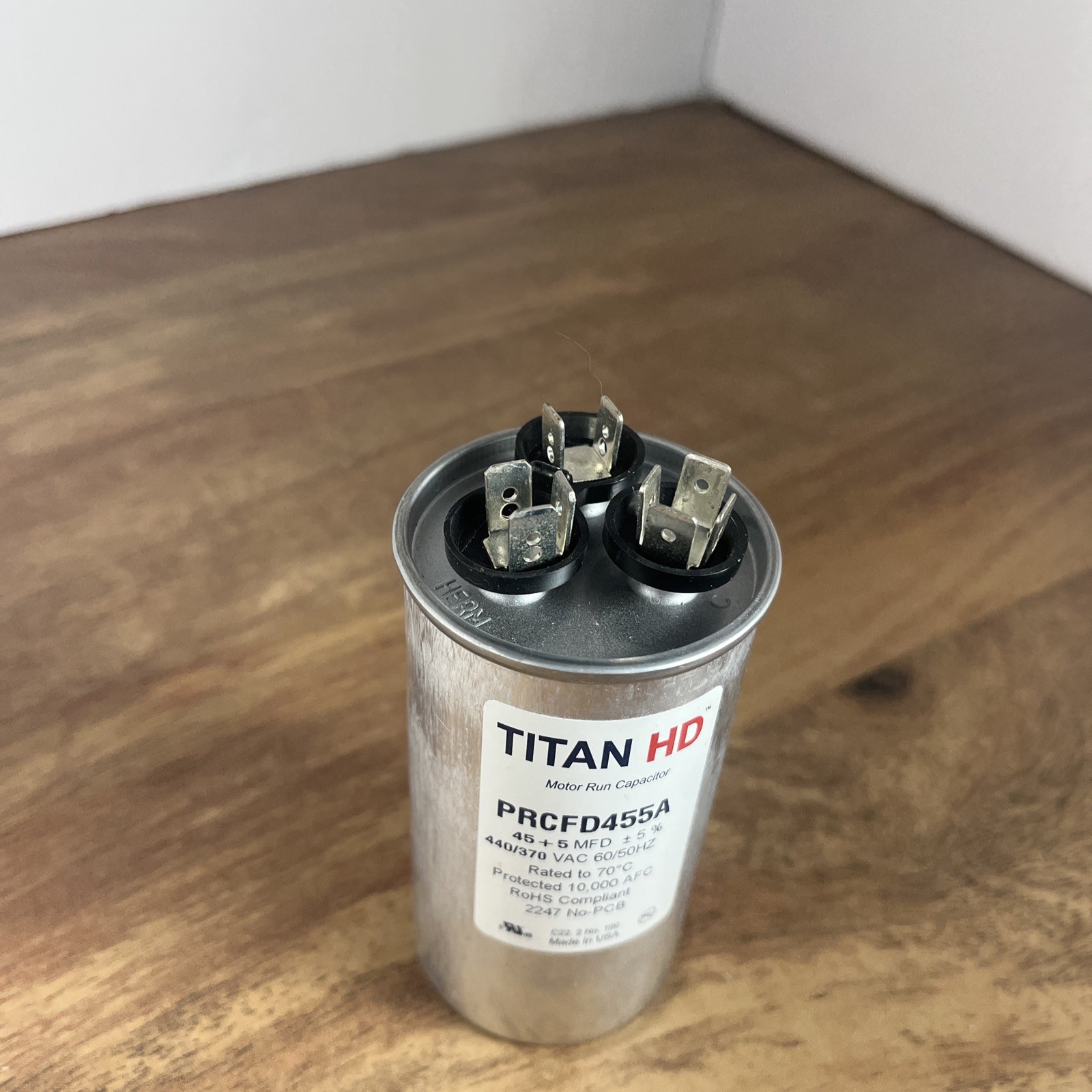 Packard Titan HD Motor Run Capacitor (Model PRCFD455A)