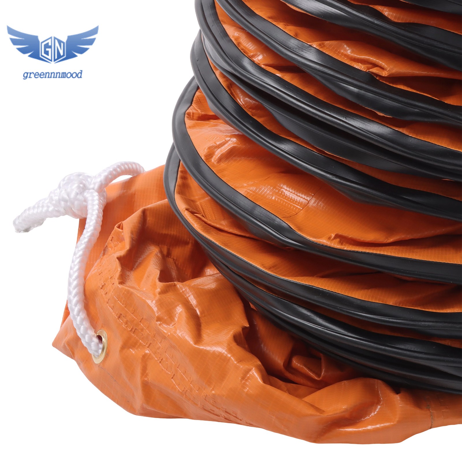 25ft L Φ12Inch PVC Flexible Duct Hosing Retardant with Adjustable Rope & D-Ring