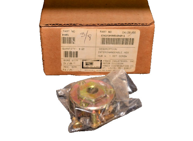 Fasco H6 3/8 Hex Hub 86996001 Fan Interchangeable Hex Hub w set screw 3/8″ NEW