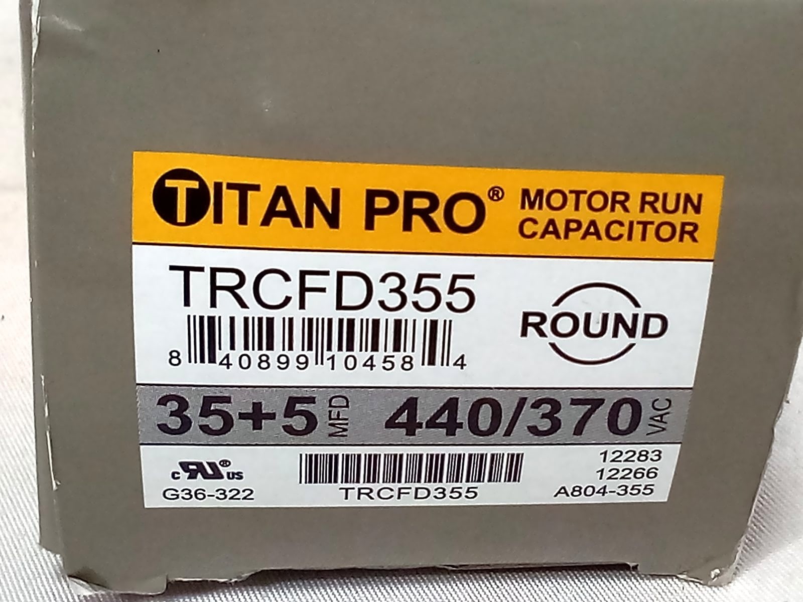 Titan Pro TRCFD355 Round Dual Motor Run Capacitor 35+5 MFD 440/370VAC
