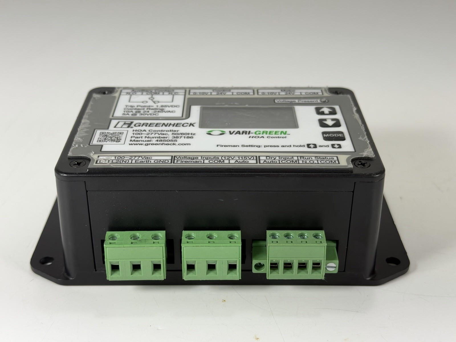 Greenheck 387186 Vari-Green HOA (Hand-Off-Auto) Control Transformer 100–277 VAC