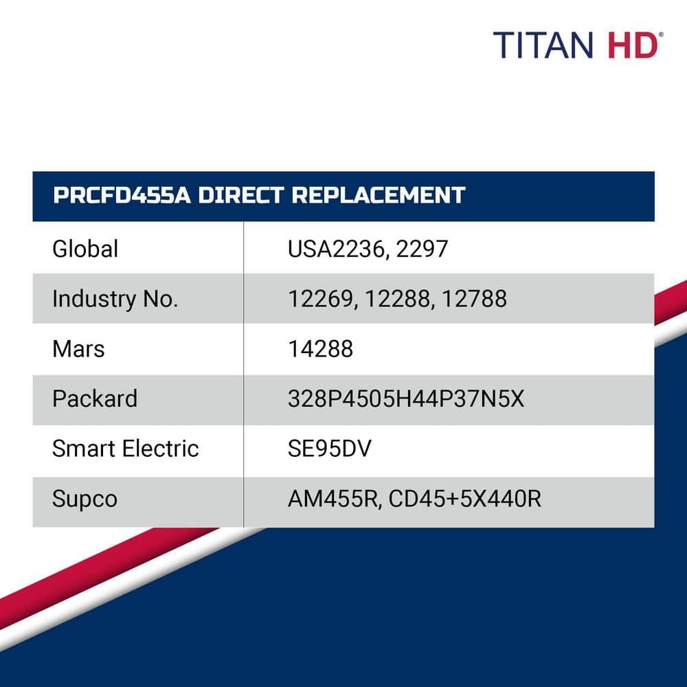 TITAN HD 45 Plus 5 MFD, 440-Volt/370-Volt Dual Voltage Round Run Capacitor