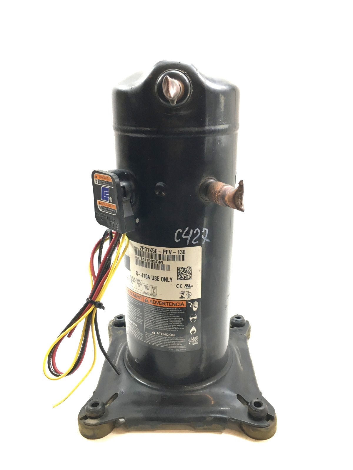 Copeland 2.5 Ton Scroll Compressor ZP31K5E-PFV-130 R410A 208/230V 1 PH used C427