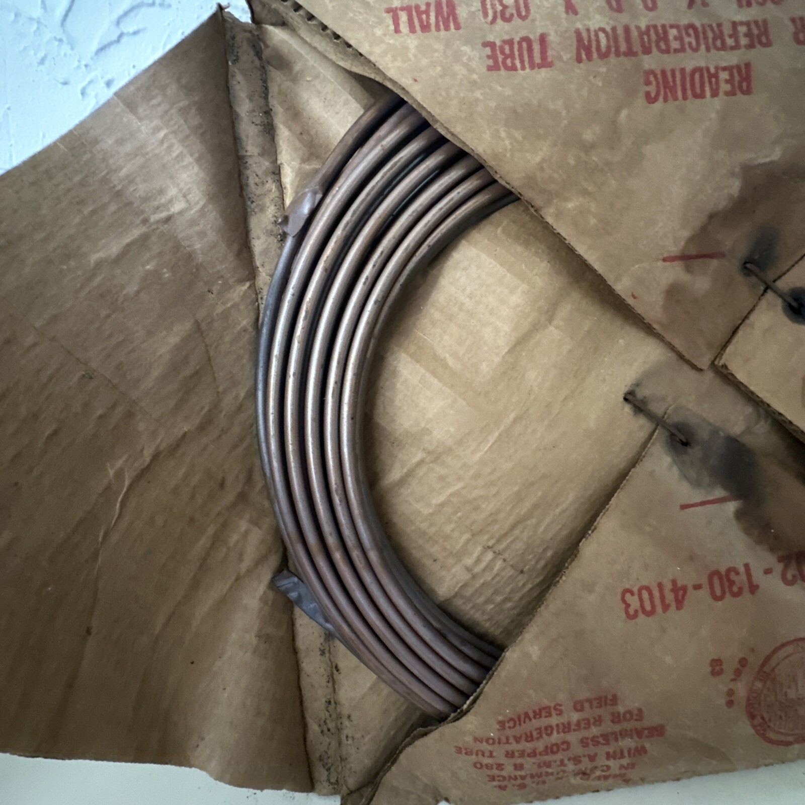 1/4” x 50 x .030 Soft Copper REFRIGERATION TUBING- HVAC 1/4-OD Unused