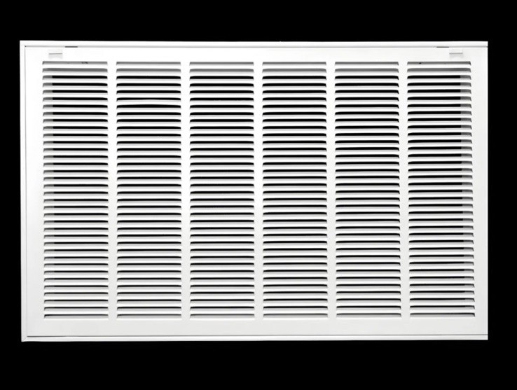 HVAC Premium 32×18 Duct Opening Steel Return Air Filter Grille 1” Filter White