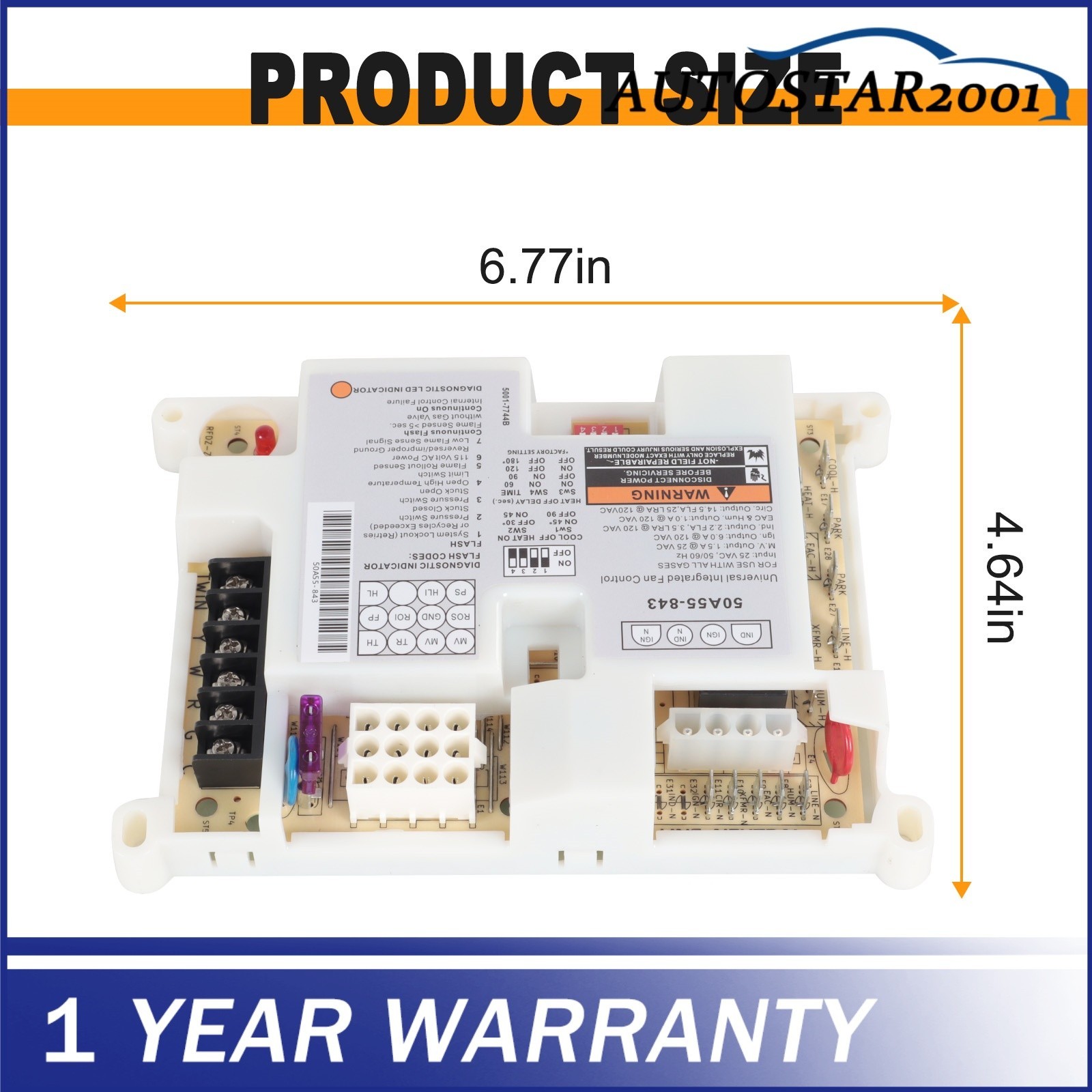50A55-843 Fit For White Rodgers Lennox Integrated Furnace Control Board NEW