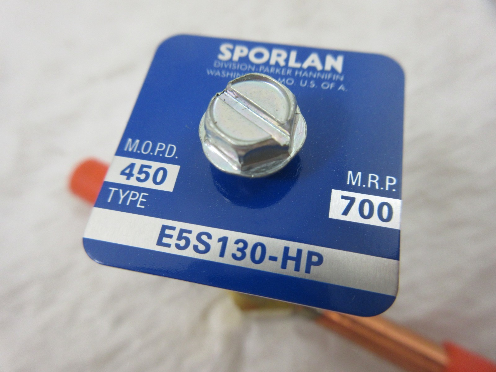 3/8″ SOLDER SPORLAN E5S130-HP REFRIGERANT LIQUID LINE SOLENOID VALVE W/O COIL
