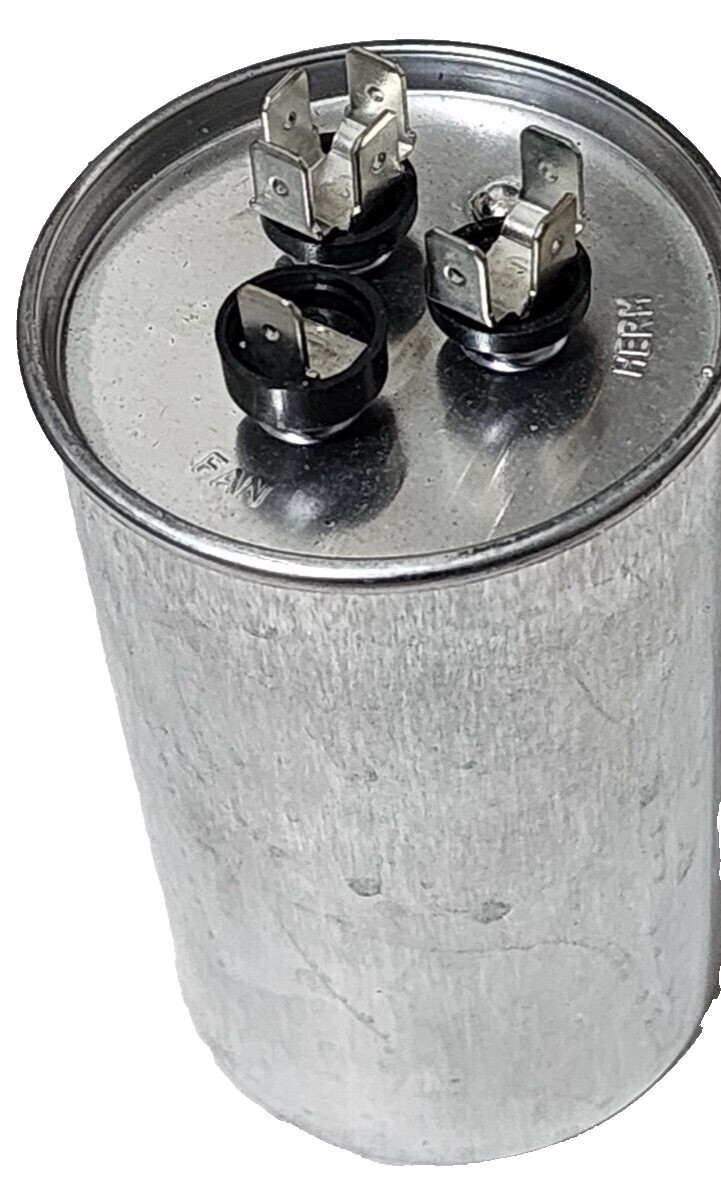 TitanPro TRCFD555 HVAC Round Motor Run Capacitor 55+5 MFD, 440/370Vac