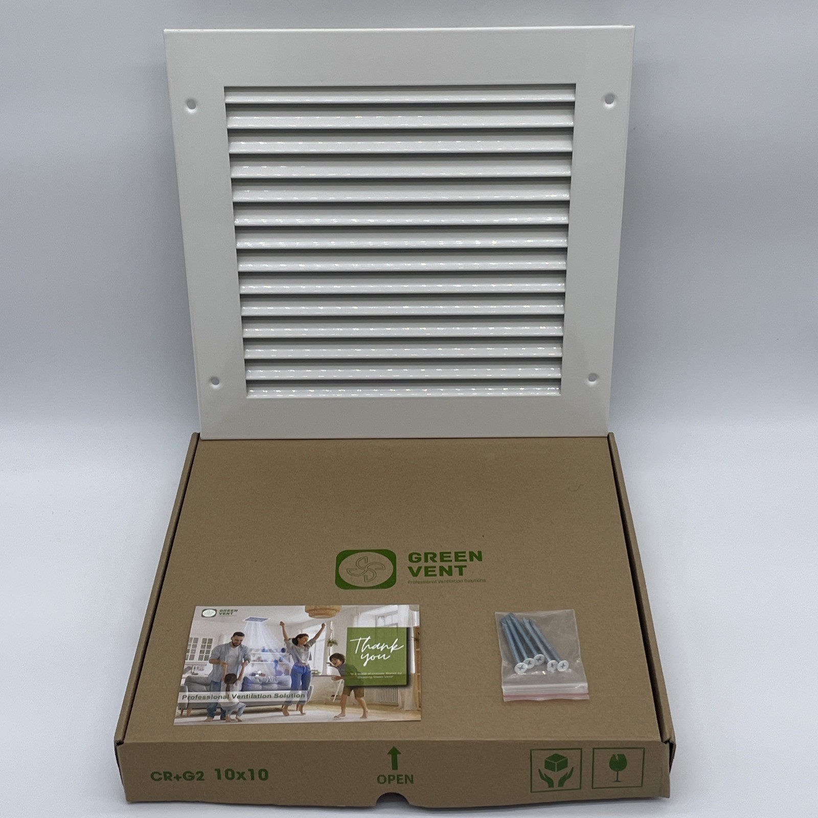 10” x 10” Air Return Grille Duct Opening Air Vent Cover with Pre- Filter, White