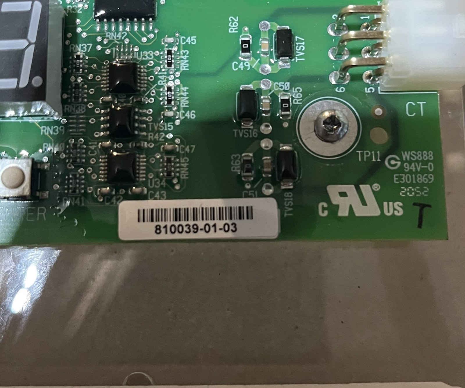 BENSHAW CIRCUIT BOARD 300065-01-03 SOFTWARE#: 810039-01-03