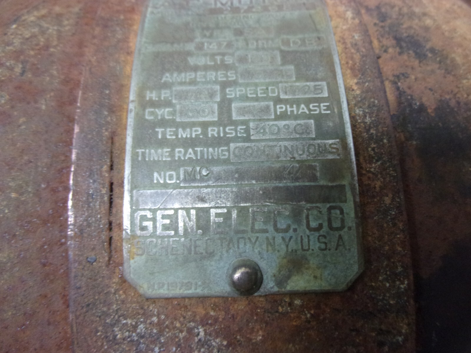Vtg GE 1/4 HP Electric Motor 1725 Rpm 110 Vac Scroll Saw 1/2″ Shaft Cast Iron US