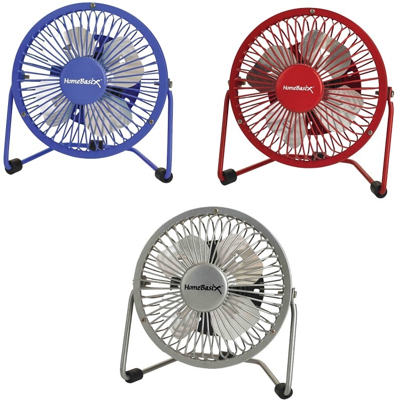 PowerZone FE-20 Personal Fan, 120 VAC, 4 in Dia Blade, 4 -Blade, 1 -Speed, 360 d