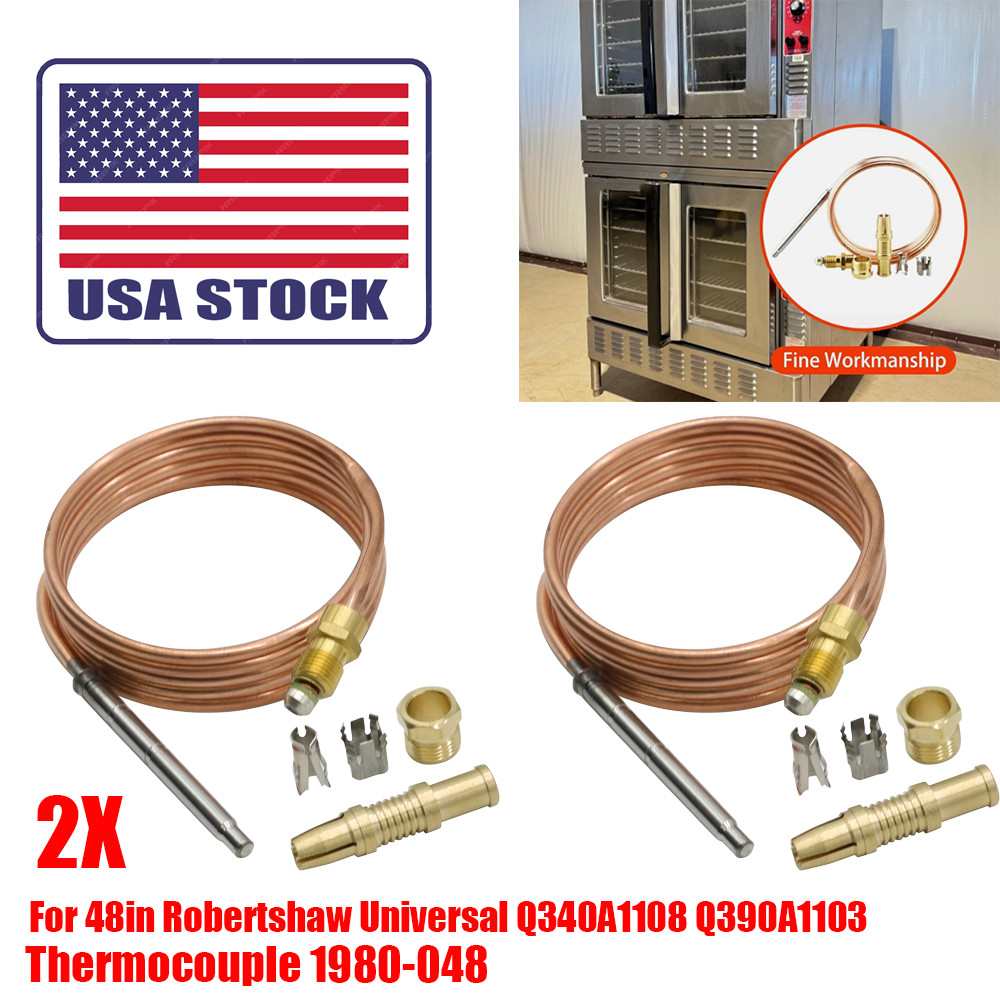 2X 48in For Robertshaw Universal Q340A1108 Q390A1103 Thermocouple 1980-048 Repla