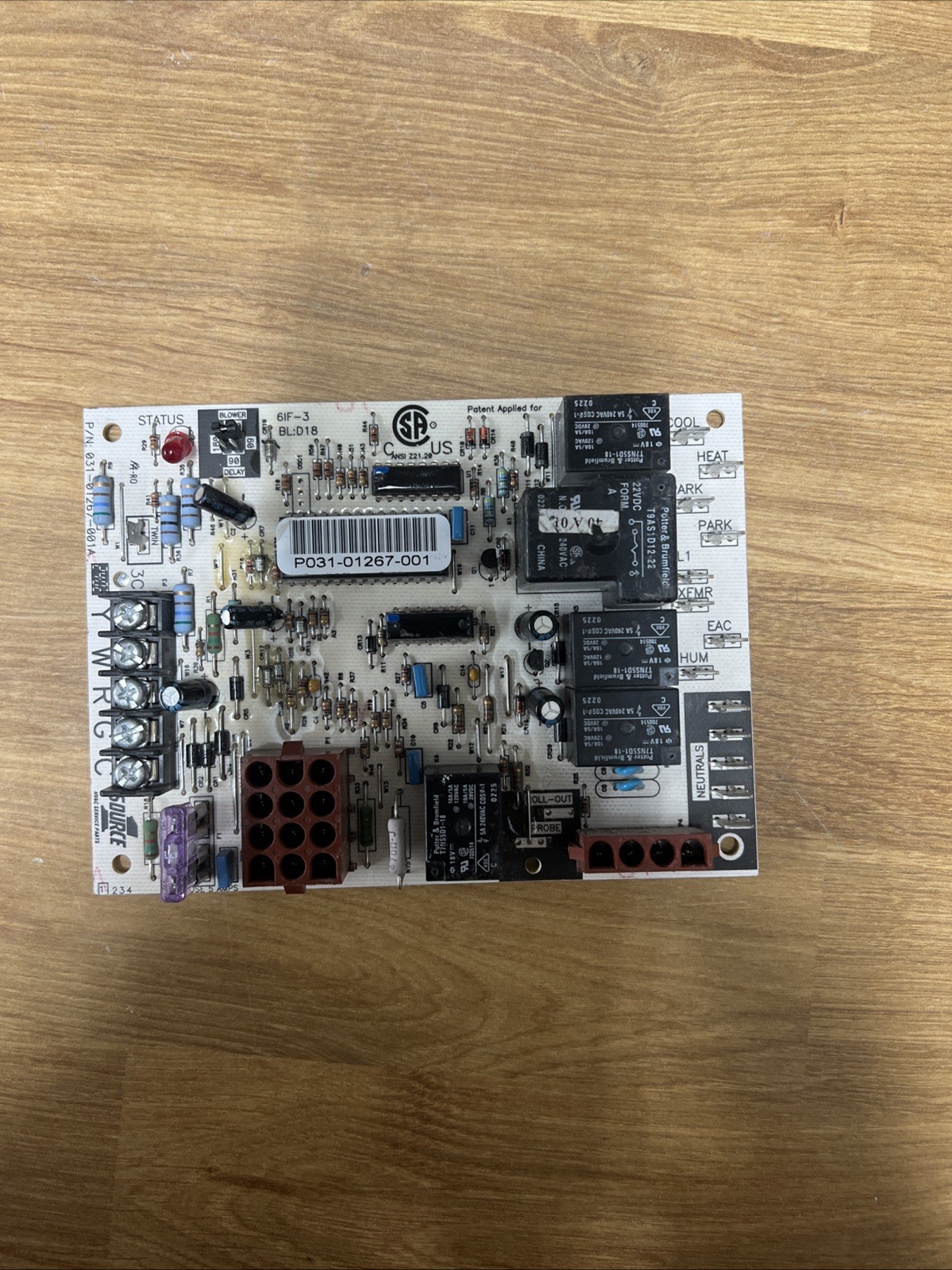 York Furnace Control Circuit Board (031-01267-001A)
