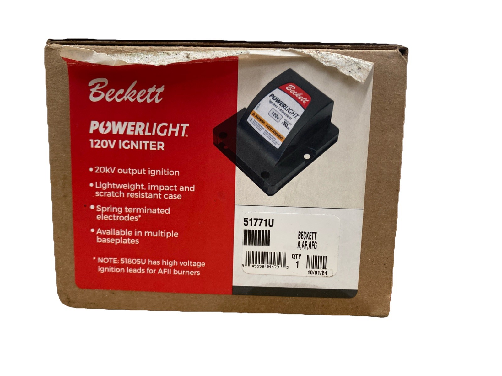 Beckett 51771U 120V Ignitor And Base Plate For A AF AFG And NX Oil Burners