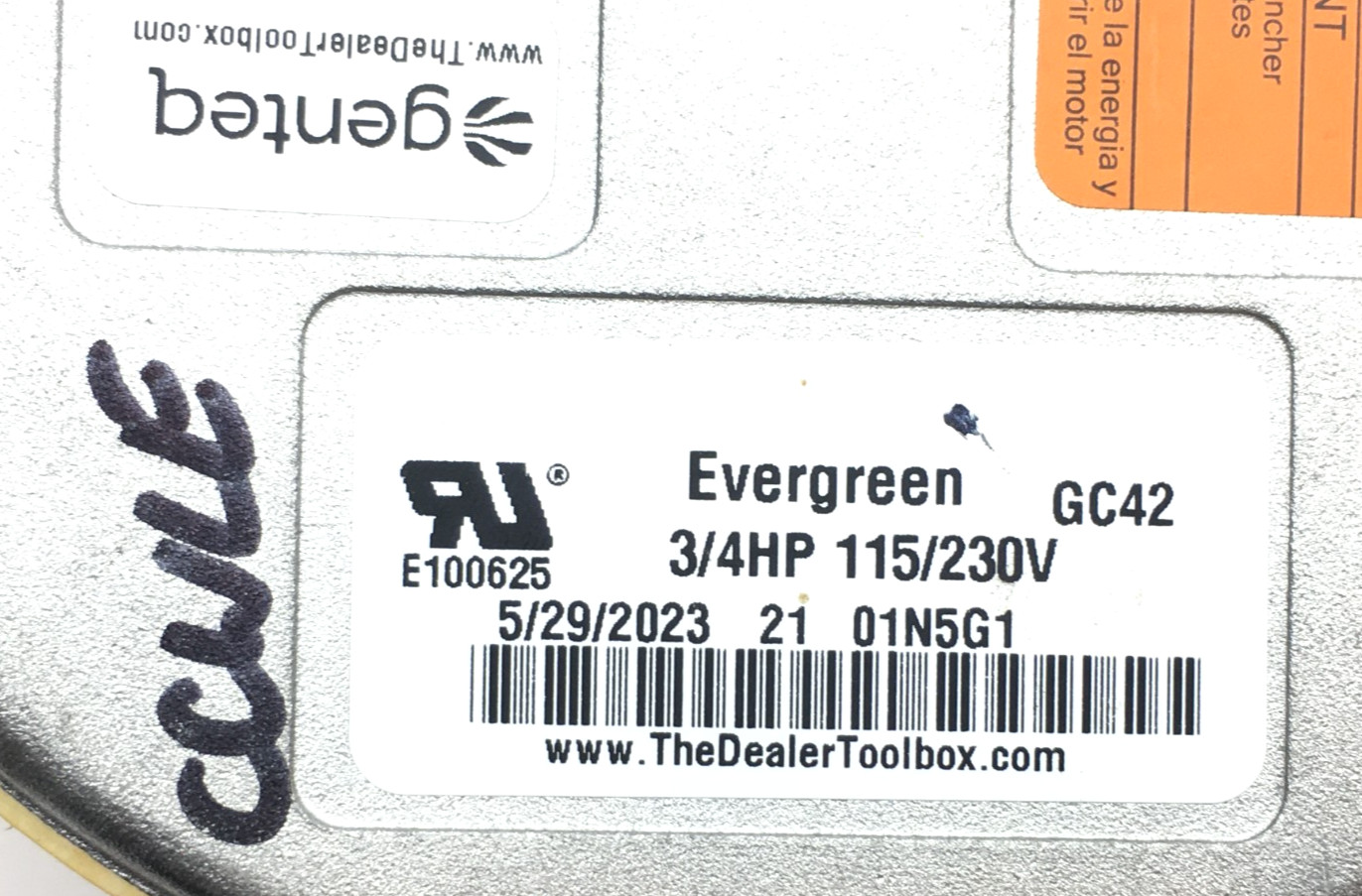 Genteq Evergreen GC42 Module Only 3/4 HP 115/230V CCW Lead End used #W808