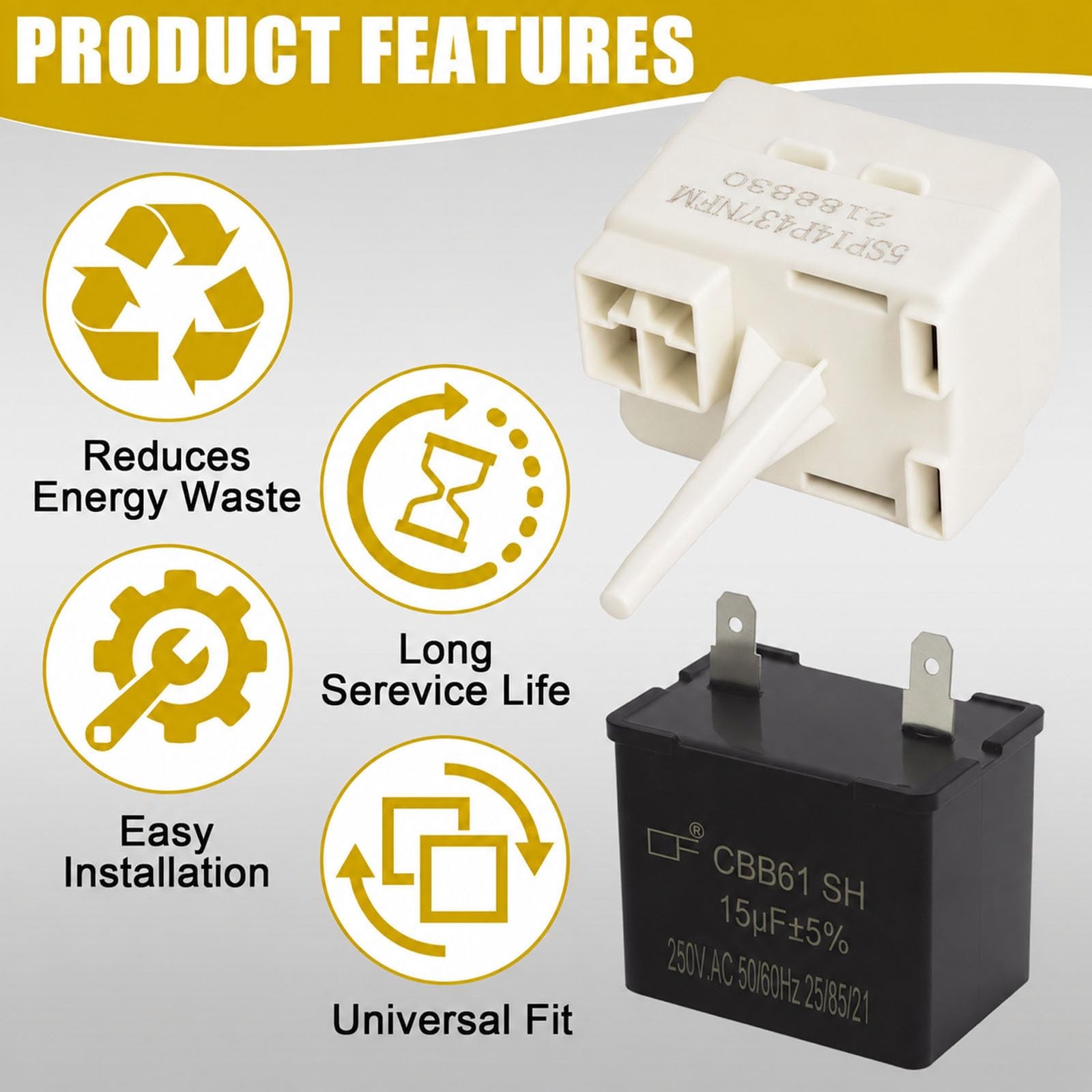 WPW10662129 Refrigerator Capacitor Motor for Compatible with Whirlpool…