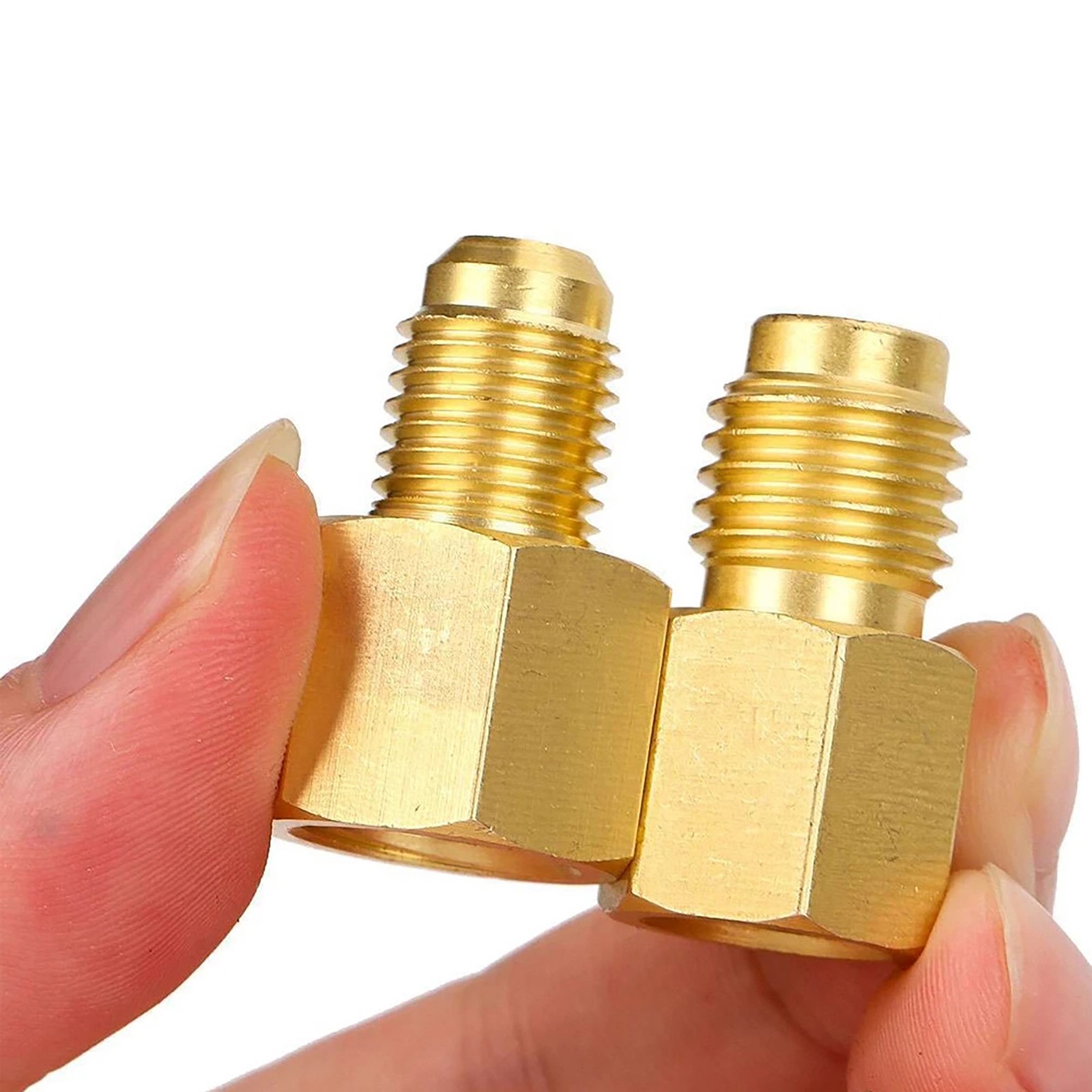 6PCS Brass Refrigerant Tank Adapters R134A to R12 Fitting Adapter for AC Systems