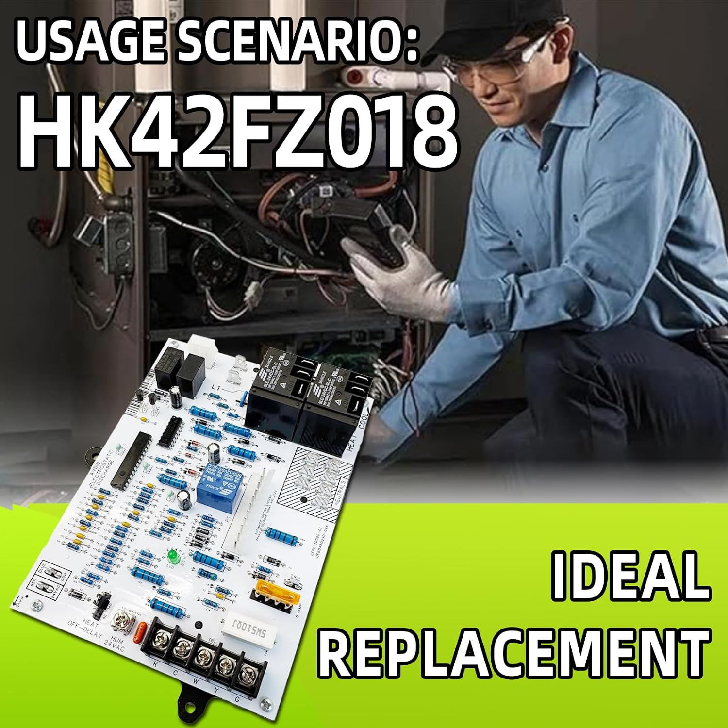 HK42FZ018 Furnace Control Board Replacement for Carrier Bryant Payne CEPL130590-