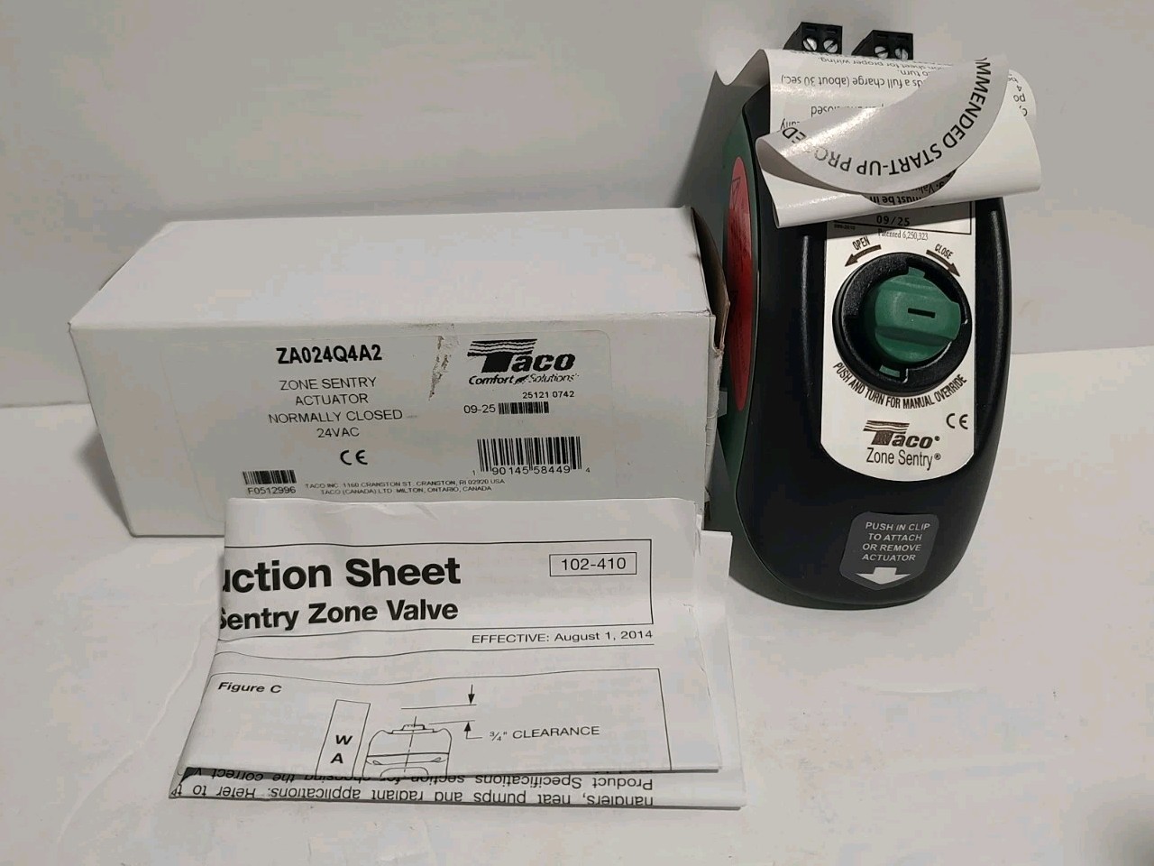 Taco ZA024Q4A2 Zone Sentry Replacement Actuator Head FREE SHIPPING IN USA