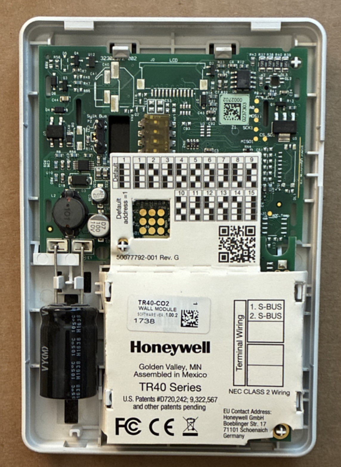Honeywell TR40 Series TR40-CO2 HVAC Wall Module Battery 10A Plastic