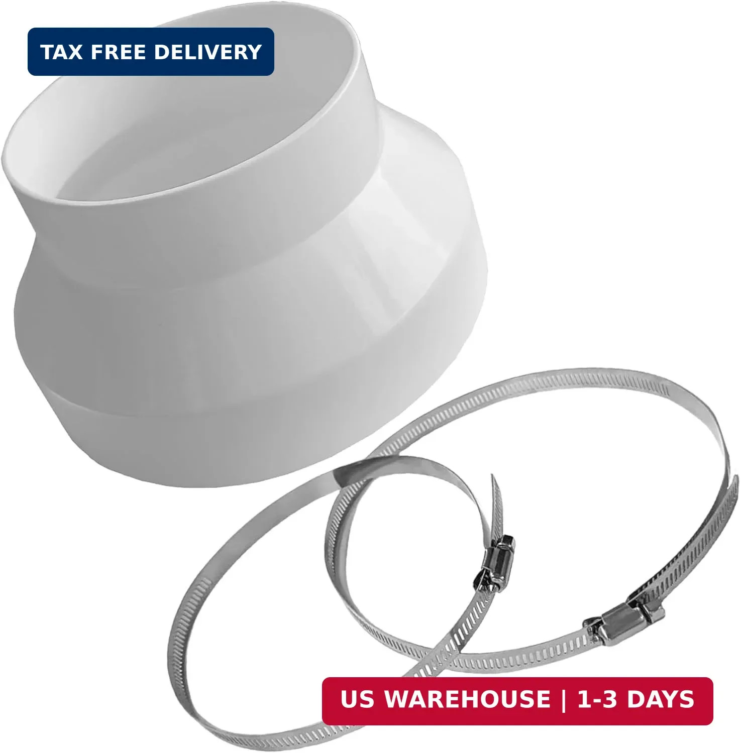 Duct Reducer,PVC Duct Adapter,8 to 6 Inch PVC Duct Reducer/Increaser for Inline