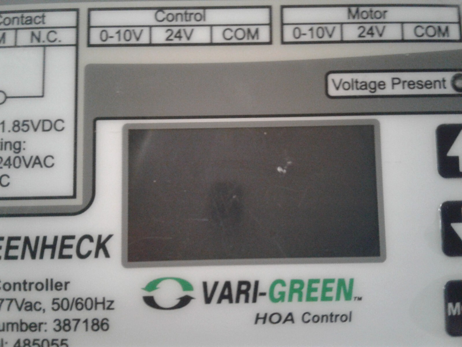 Greenheck 387186 Vari-Green HOA Control 100-277VAC 50/60 Hz