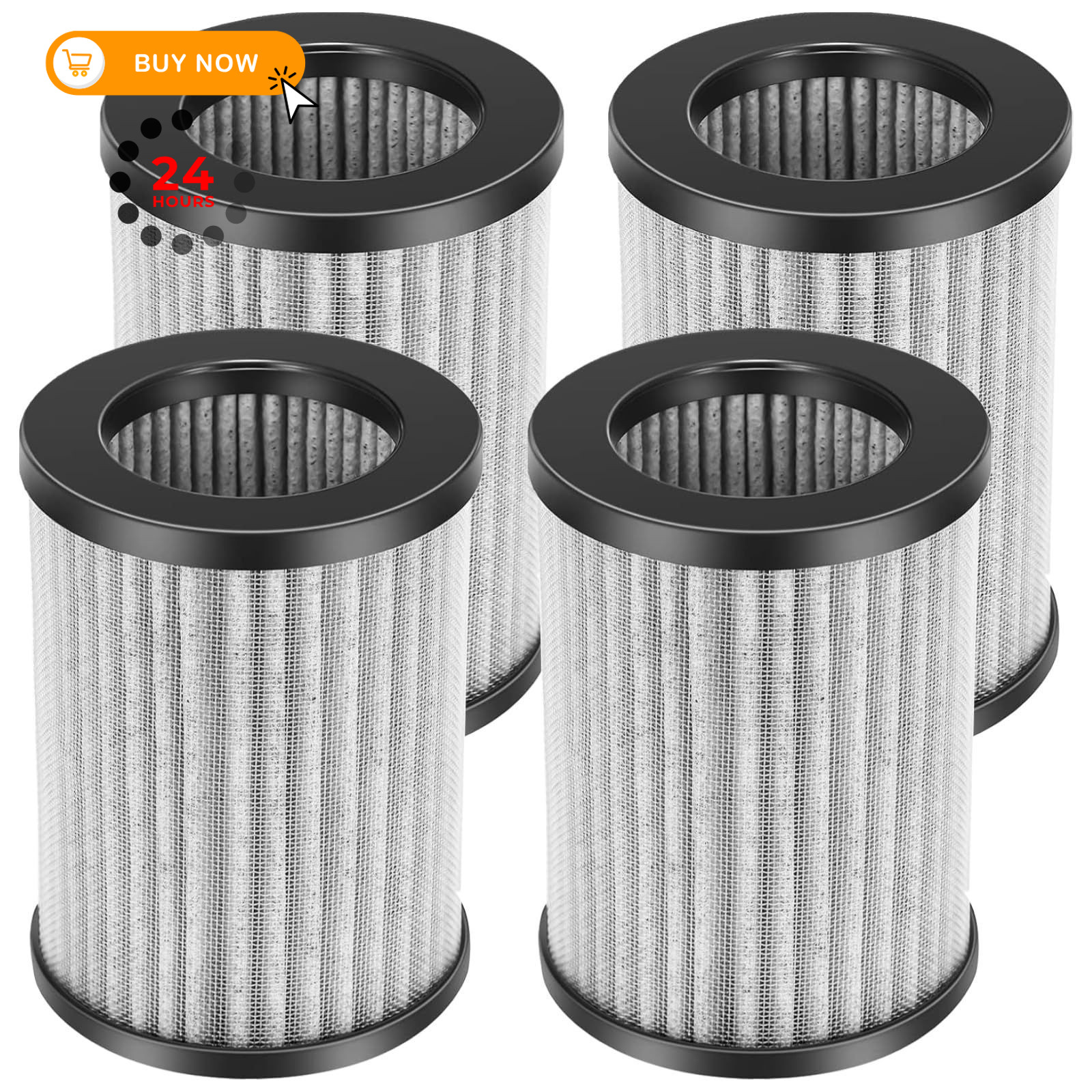 4 Pack PureZone Mini Portable Replacement Filter for Pure Enrichment PureZon…