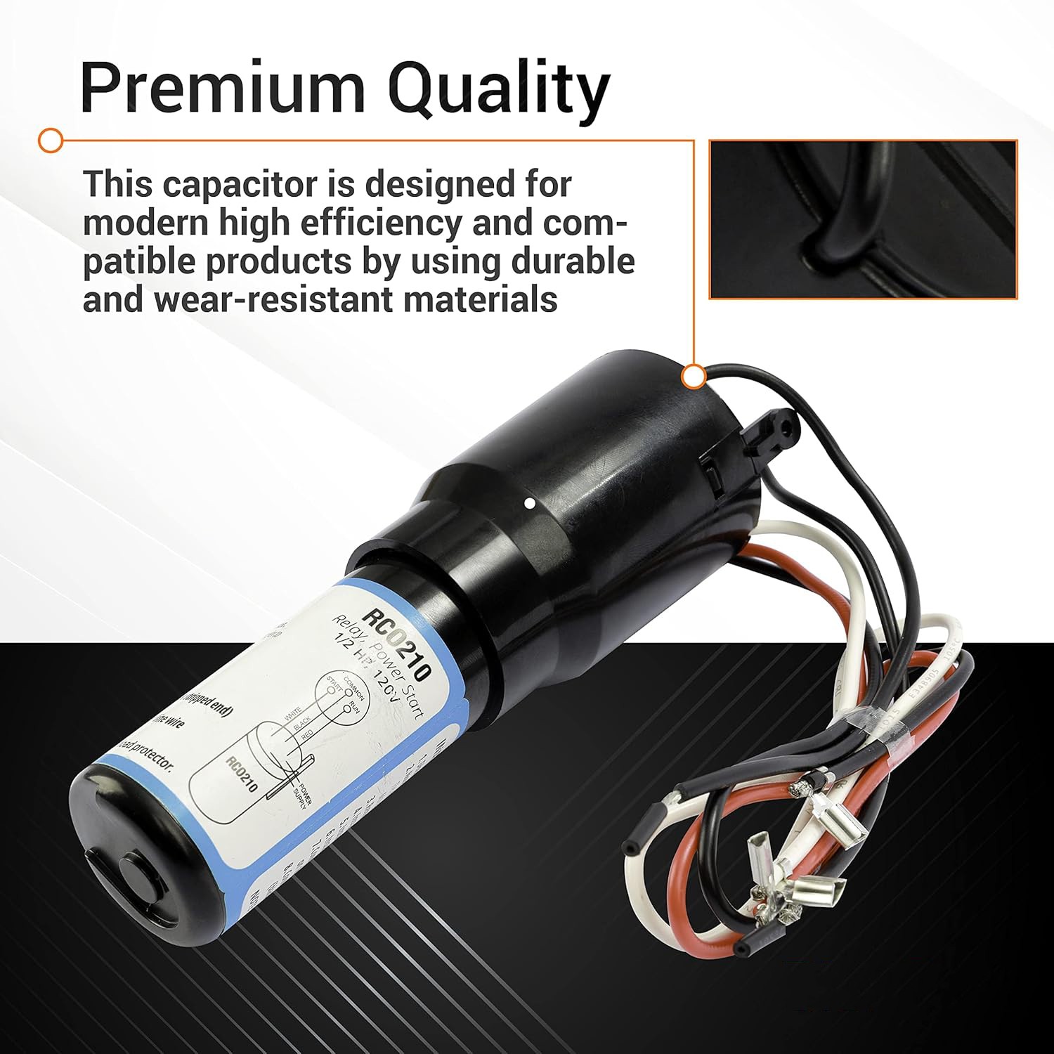 RCO210 3 N’ 1 Relay Overload and Start Capacitor 1/3 to 1/2 HP 115 VAC RC0210