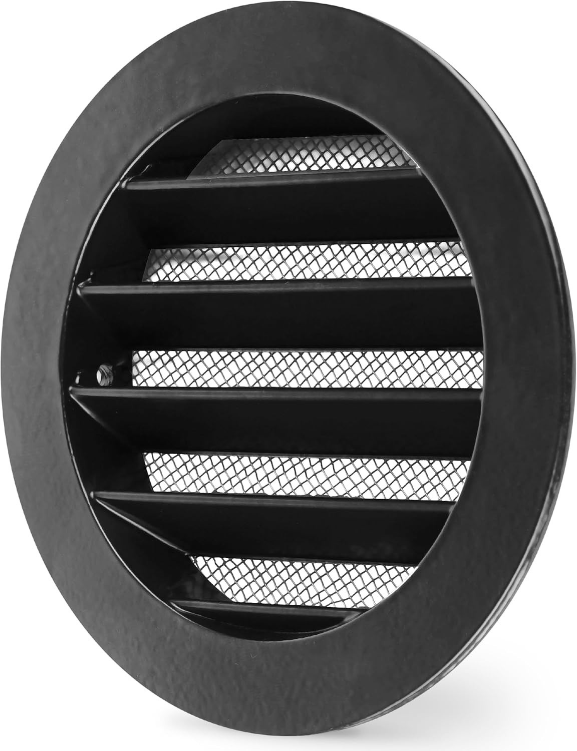 4 Inch Black Aluminum Soffit Vent Cover with Insect Screen for Metal Ducts