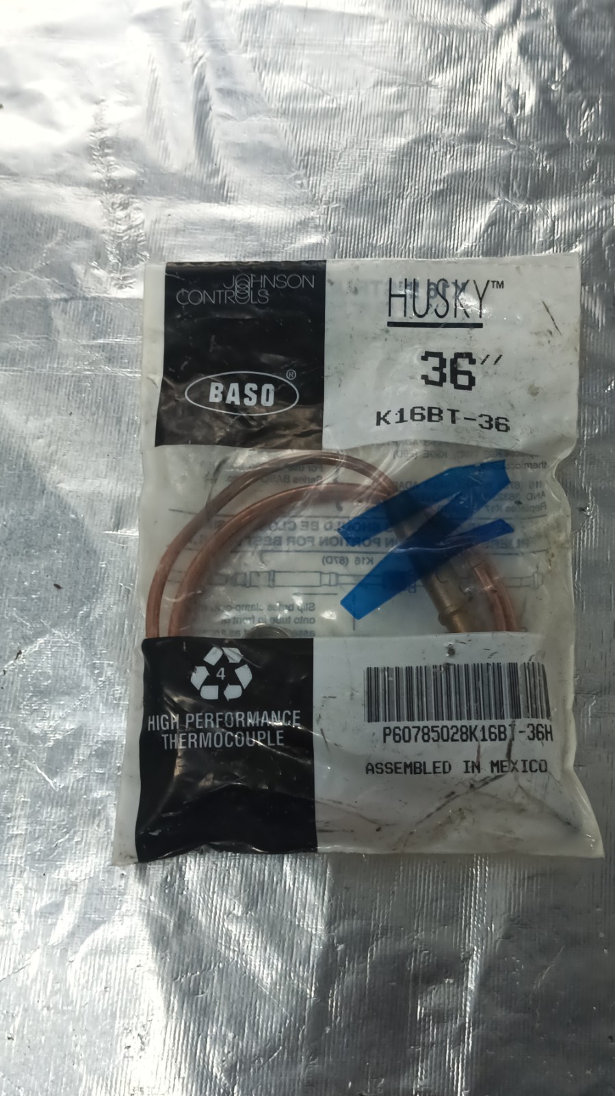 Johnson Controls High Performance Thermocouple K16BT-36 BASO 36in J Series